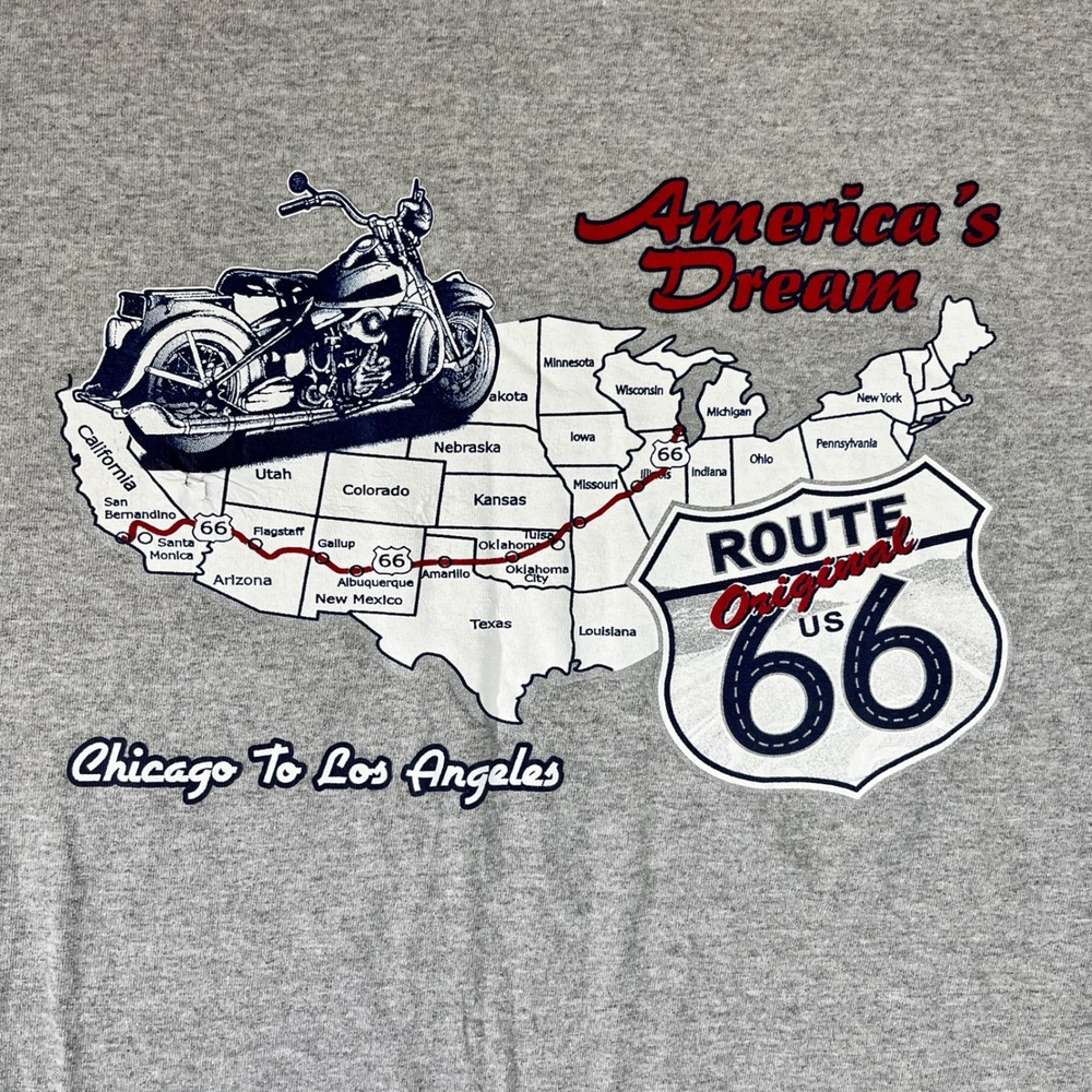 Route‎ 66 Chicago Los Angeles Motorcycle Graphic T-Shirt small Harley Davidson